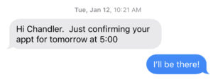 appointment confirmation text